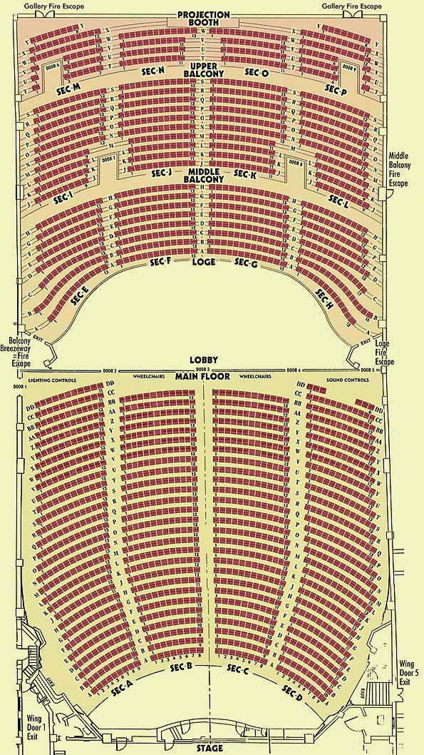 Embassy Theater Fort Wayne Indiana Seating Chart