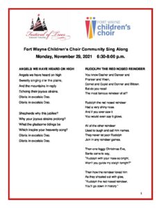 Community Sing-Along with the Fort Wayne Children’s Choir Program